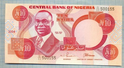 1350 BANCNOTA - NIGERIA - 10 NAIRA - anul 2004 -SERIA 500155 -starea care se vede foto