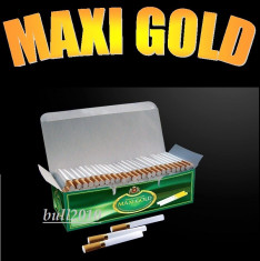 Tuburi MAXI GOLD - 200 tuburi / cutie, pentru injectat tutun, tigari foto