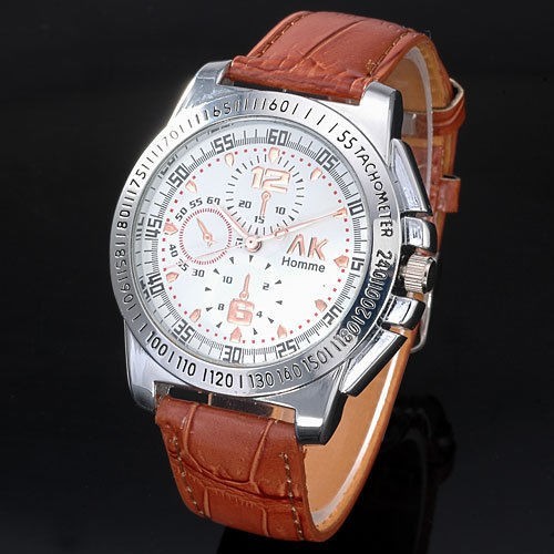 Ceas barbati ALIAS KIM (AK HOMME SUA brand fossil) curea piele maro deschis foto mare Ceas barbati ALIAS KIM (AK HOMME SUA brand fossil) curea piele maro deschis foto mare