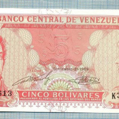 1342 BANCNOTA - VENEZUELA - 5 BOLIVARES - anul 1989 -SERIA 35867613 -starea care se vede