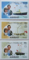 KIRIBATI 1981 - REGALITATE SUPRATIPAR SPECIMEN 3 VALORI, NEOBLITERATE - E0279 foto