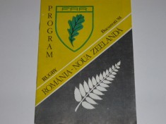 Program meci rugby ROMANIA - NOUA ZEELANDA 1981 foto