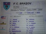 Foaie oficiala de meci fotbal FC BRASOV - ASTRA PLOIESTI 10.05.2000