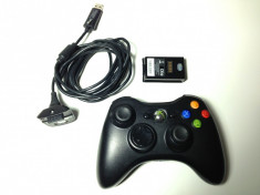 Controller Maneta Wireless (fara fir) Xbox 360 Slim + cablu USB incarcare- original foto