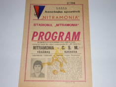 Program meci fotbal NITRAMONIA FAGARAS - CSM SUCEAVA 15.10.1978 foto
