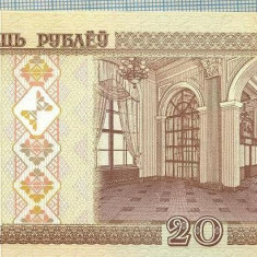 1392 BANCNOTA - BELARUS - 20 RUBLEI - anul 2000 -SERIA 1650868 -starea care se vede