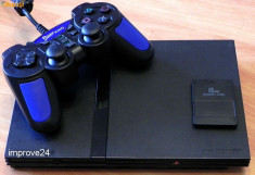 PS2 slim consola modata model 70004 Playstation 2 MODAT Fee McBoot card 8Mb controller NOU + FIFA 14 foto