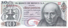 Bancnota Mexic 10 Pesos 1975 - P63h UNC foto