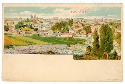 1385 - BUCURESTI, Panorama, Litho, Romania - old postcard - unused foto