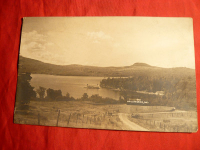 Ilustrata Phillips Lake , Oregon ,alb-negru ,circulat in Ungaria ,1908 foto