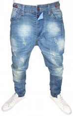 (NOU) Blugi CONICI - CU TUR LASAT SI RUPTURI - MODEL NOU - SKINNY / SLIM - ( TOATE MARIMILE: 29, 30, 31, 32, 33, 34 ) + BRETELE CADOU! foto