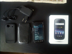 Samsung Google Nexus S GT-i9023 perl white alb necodat neverlocked upgrade oficial la Android 4.1.2 ICS 16GB stare foarte buna + 3 huse, la cutie foto