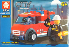 NOU !! - Masina de pompieri, lego 88 de piese - super calitative ! foto