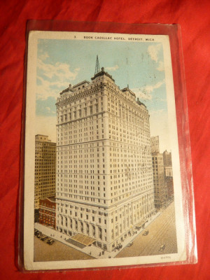 Ilustrata - Detroit -Hotel Book Cadillac ,Michigan circ SUA- Tg.Mures 1930 foto