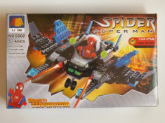 NOU !! - Spiderman cu avion sau salupa pe apa, lego 133 de piese - super calitative ! foto