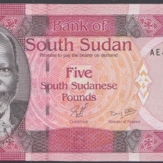 South Sudan 5 pounds 2011 UNC