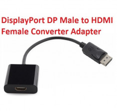 Cablu adaptor DisplayPort DP - HDMI convertor suporta audio 1080p pentru laptop, pc, macbook pro, lenovo foto