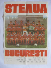 REDUCERE 20 LEI! POSTER STEAUA BUCURESTI 1987-1988 CU AUTOGRAFELE JUCATORILOR foto