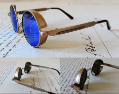 OCHELARI UNISEX STEAMPUNK - RETRO - ROUND - lentile polarizate foto