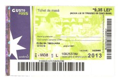 TICHET DE MASA / 2013. foto