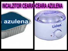 Incalzitor ceara traditionala Cosmetica Epilare Aparat epilat Ceara azulena 500 gr +4 spatule lemn foto