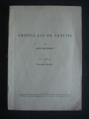 LEON DICULESCU - CRITICA LUI DE SANCTIS {1942} foto