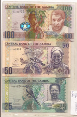 Complet avec 3 banknote Gambia - condition UNC foto
