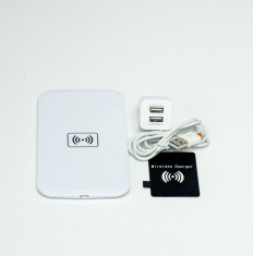 Incarcator wireless prin inductie Qi Charger - Samsung S3 i9300 i9305 + incartor retea 2.1 A + 1A foto