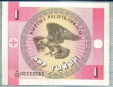 1463 BANCNOTA - KYRGYZSTAN - 1 TYIYN - anul (1993) -SERIA 00532085 -starea care se vede