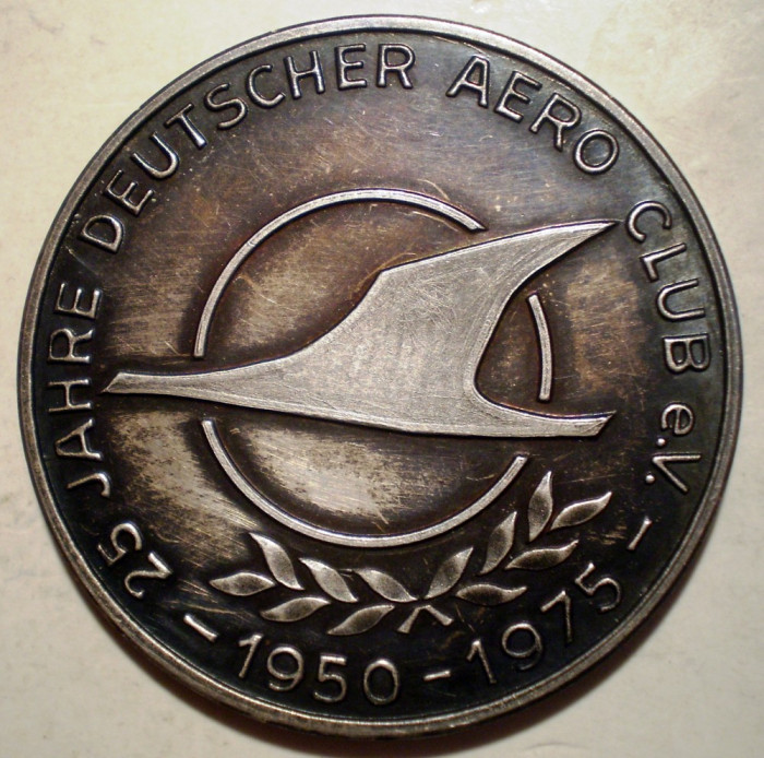 5.388 MEDALIE GERMANIA AVIATIE DEUTSCHER AERO CLUB 1975 ARGINT 1000 40mm/25g