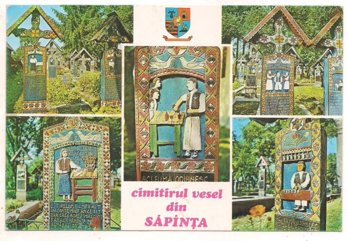 #carte postala(ilustrata)- MARAMURES- Cimitirul vesel