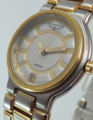 CEAS LONGINES DEREVE - 18 KT GOLD, SAPPHIRE CRYSTAL, QUARTZ ,ORIGINAL LONGINES ,18K- placat cu aur foto