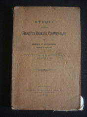GEORGE G. ANTONESCU - STUDII ASUPRA FILOSOFIEI GERMANE CONTEMPORANE {1906} foto