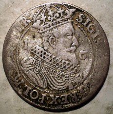 E.055 DANZIG SIGISMUND III ORT 1/4 TALER THALER 1625 ARGINT 6,4g foto