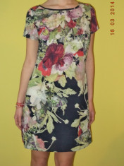 Rochie de zi, de vara, cu imprimeu floral, facuta la comanda de croitor, marimi 38, 40, 42 foto