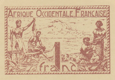 Bancnota Africa Occidentala Franceza 1 Franc (1942) - P34b UNC foto