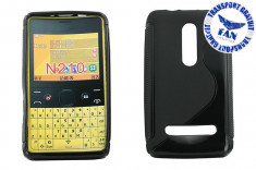 Husa Silicon Nokia 210 Asha Negru (Fan Courier gratuit) foto