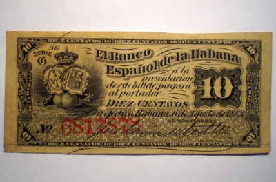 114. CUBA HABANA DIEZ 10 CENTAVOS 1883 SR. 878 foto