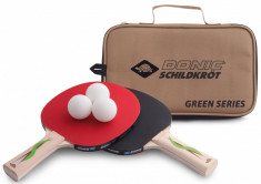 Set tenis de masa 2 palete + 3 mingi + geanta Allround Green Series 400 DONIC foto