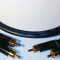 Cablu interconect stereo HiQ profesional RCA - RCA, siliconat cu mufe aurite Neutrik (Taiwan)