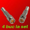 Conectori mufe BNC cablu coaxial supraveghere video 4 buc la SET de tip TATA cuplaj aurit