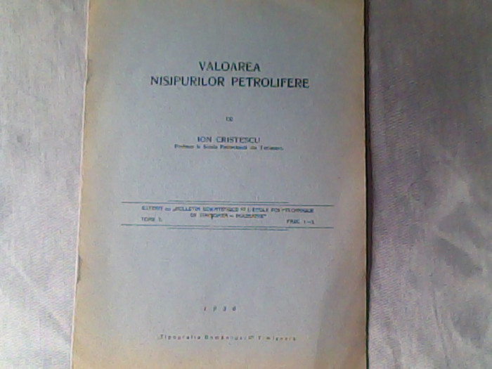 Valoarea nisipurilor petrolifere-Ion Cristescu