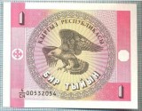 1638 BANCNOTA - KYRGYZSTAN - 1 TYIYN - anul (1993) -SERIA 00532054 -starea care se vede