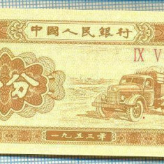 1607 BANCNOTA - CHINA - 1 FEN - anul 1953 -SERIA IX V -starea care se vede