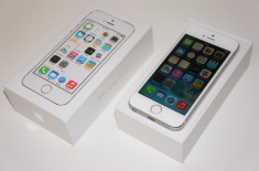 Iphone 5S 32B Silver / Alb-Argintiu, Neverlocked (orice retea), in Cutie, Ca NOU-NOUT foto