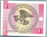 1643 BANCNOTA - KYRGYZSTAN - 1 TYIYN - anul (1993) -SERIA 00532064 -starea care se vede