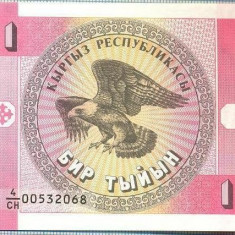 1647 BANCNOTA - KYRGYZSTAN - 1 TYIYN - anul (1993) -SERIA 00532068 -starea care se vede