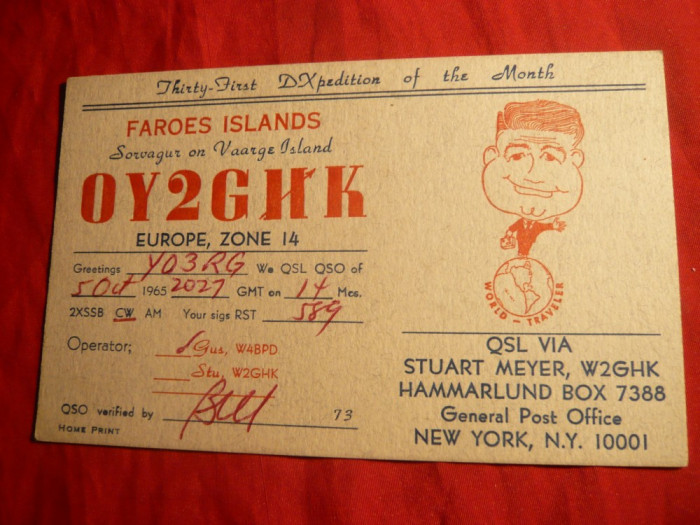 Carte Postala pt. Telegrafisti - Faroe 1965