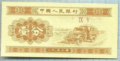 1617 BANCNOTA - CHINA - 1 FEN - anul 1953 -SERIA IX V -starea care se vede foto