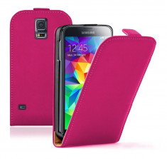 Husa Flip Case Slim Inchidere Magnetica Samsung Galaxy S5 i9600 Pink foto